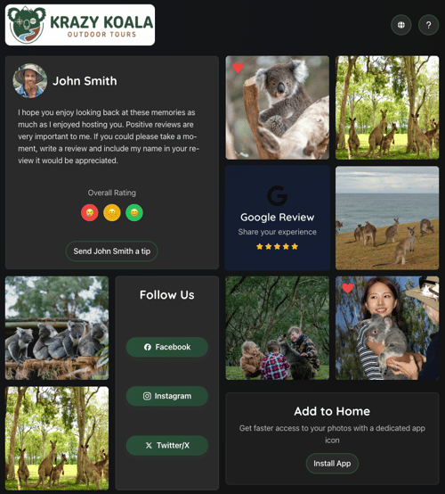 Automatic dark mode album design example.
