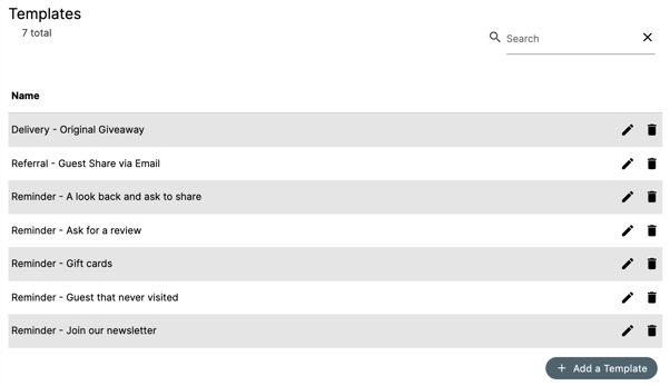 Template setting