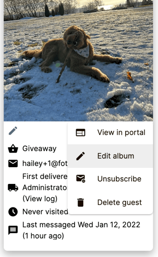 Guest page - edit album