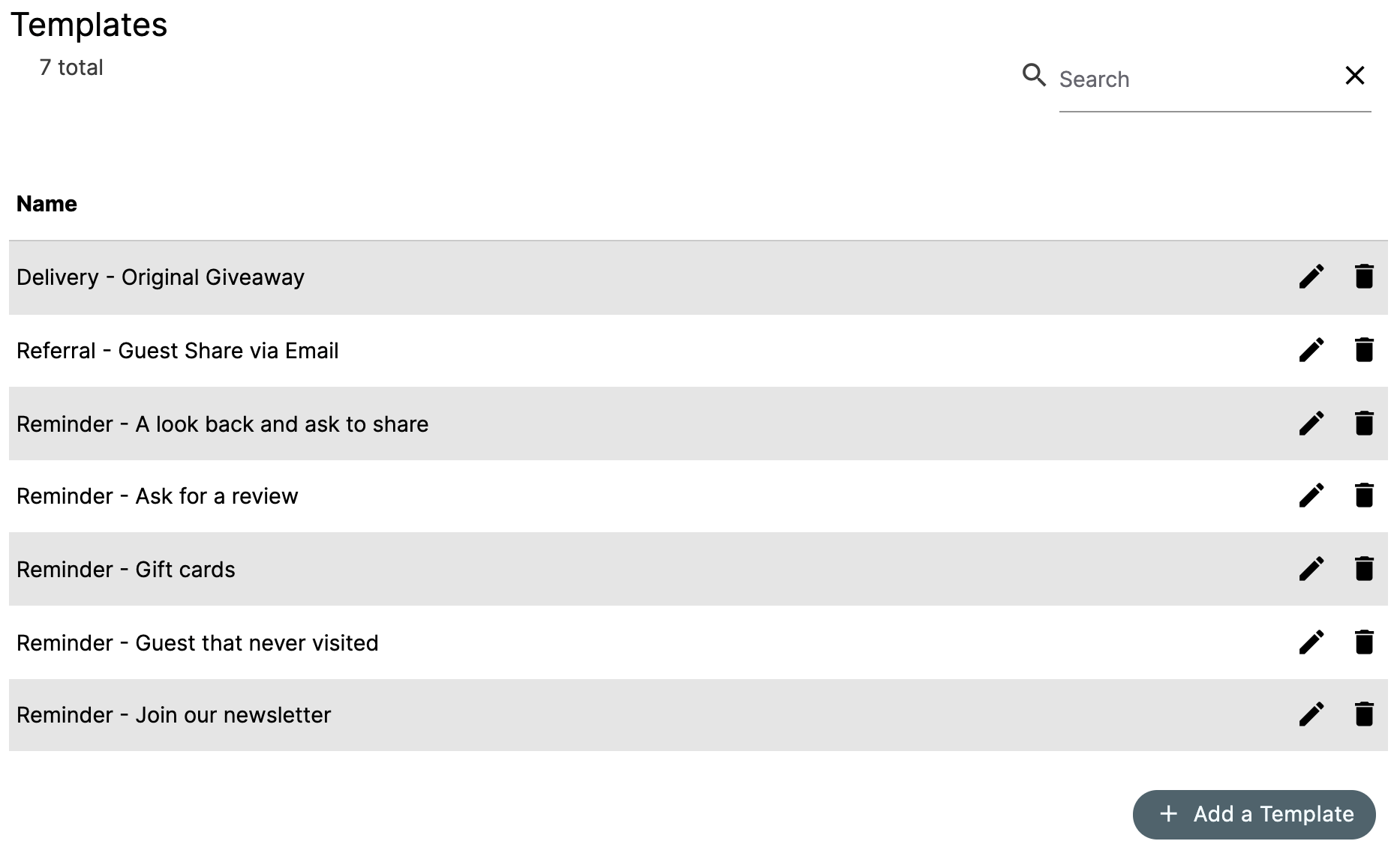 Template setting