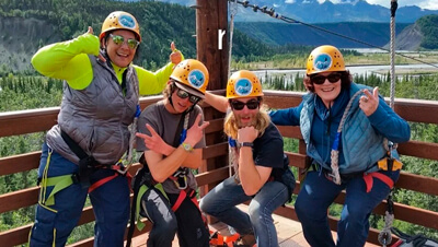 Zipline guests